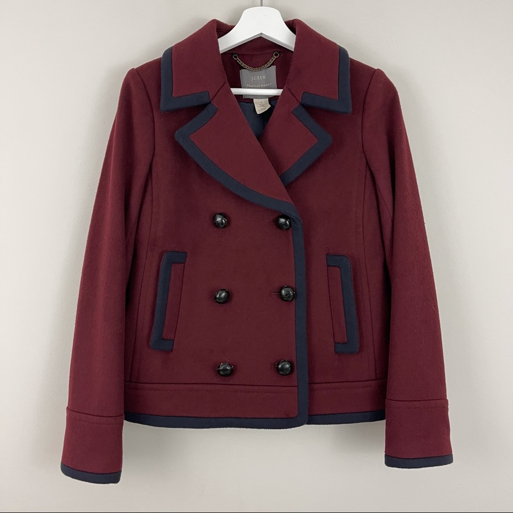 J. Crew Tipped Peacoat Italian Wool by Nello Gori Jacket Style 92050